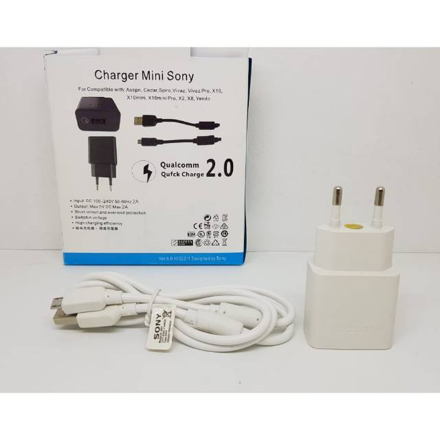 Charger Sony EP-800 Adapter Charger Mini Sony Xperia EP800 Kabel Data Micro / Android Casan Sony