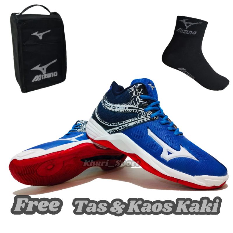 Sepatu Mizuno Thunder blade 2/Sepatu Voli Mizuno wlz6 mid/sepatu voli mizuno murah/sepatu volly terb