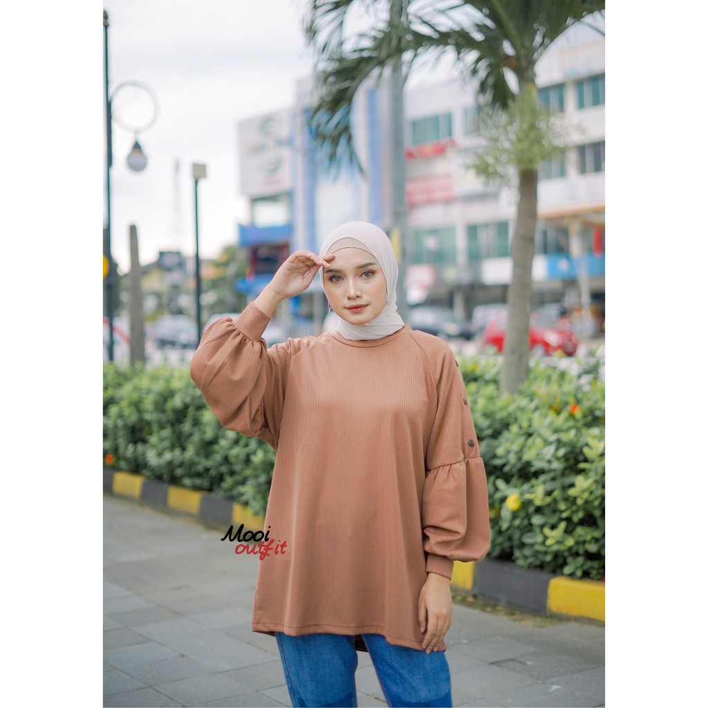 Blouse Jumbo Xxxl Ld 120 Bahan Kaos Rib Premium Super Adem - Kaos Knit Rajut Jumbo Kekinian Murah