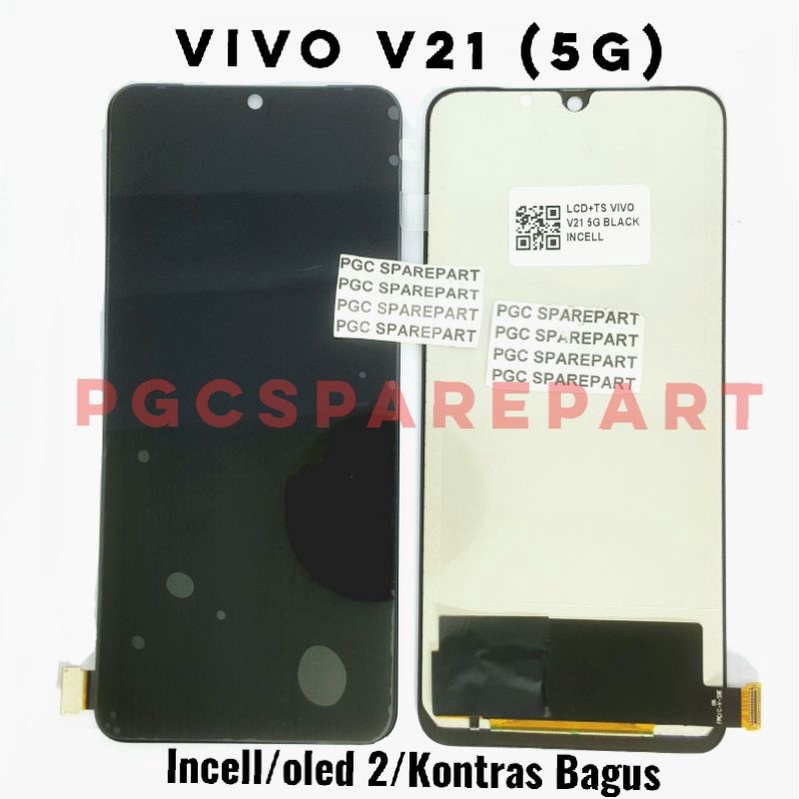 LCD Touchscreen Fullset Incel Oled 2 Kontras Bagus Vivo V21 (5G) - Tidak Bisa fingerprint