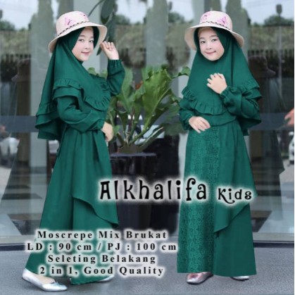 Busana muslim gamis anak perempuan syari alkhalif Bahan Busana muslim gamis anak perempuan syari alkhalif Bahan