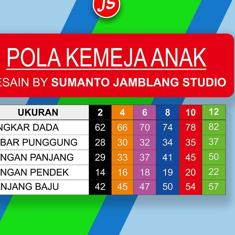 Ukuran Standar Kemeja Anak Lengan Panjang