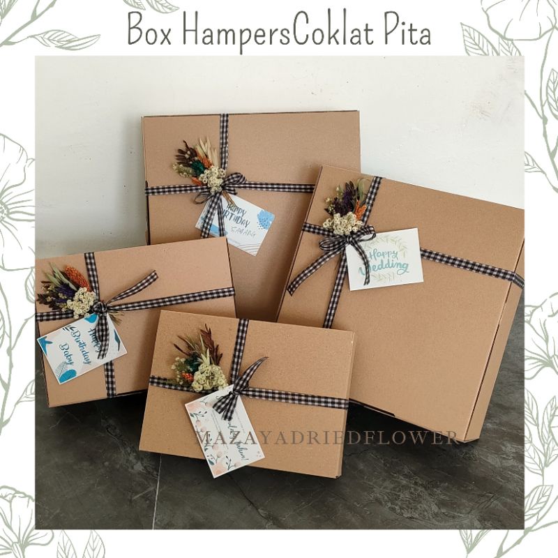 Box Hampers  (Bebas custom kata kata)/ paket lengkap DIY box hampers / kotak kado / kotak box