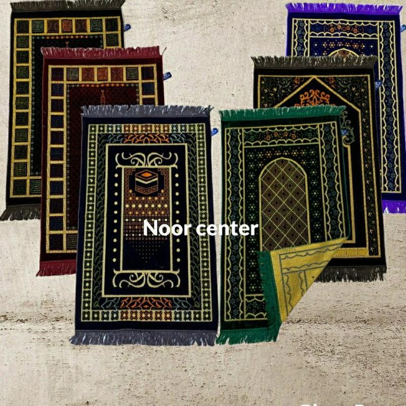 Sajadah Polos Tebal Rumbai Bulu Tipis Velboa Sejadah Travel Empuk Warna (Golden Cream) Sajadah Azad 