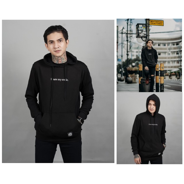 SWEATER HOODIE PRIA WANITA ORIGINAL SALVIO HEXIA - Hoddie simple SLVHX HITAM