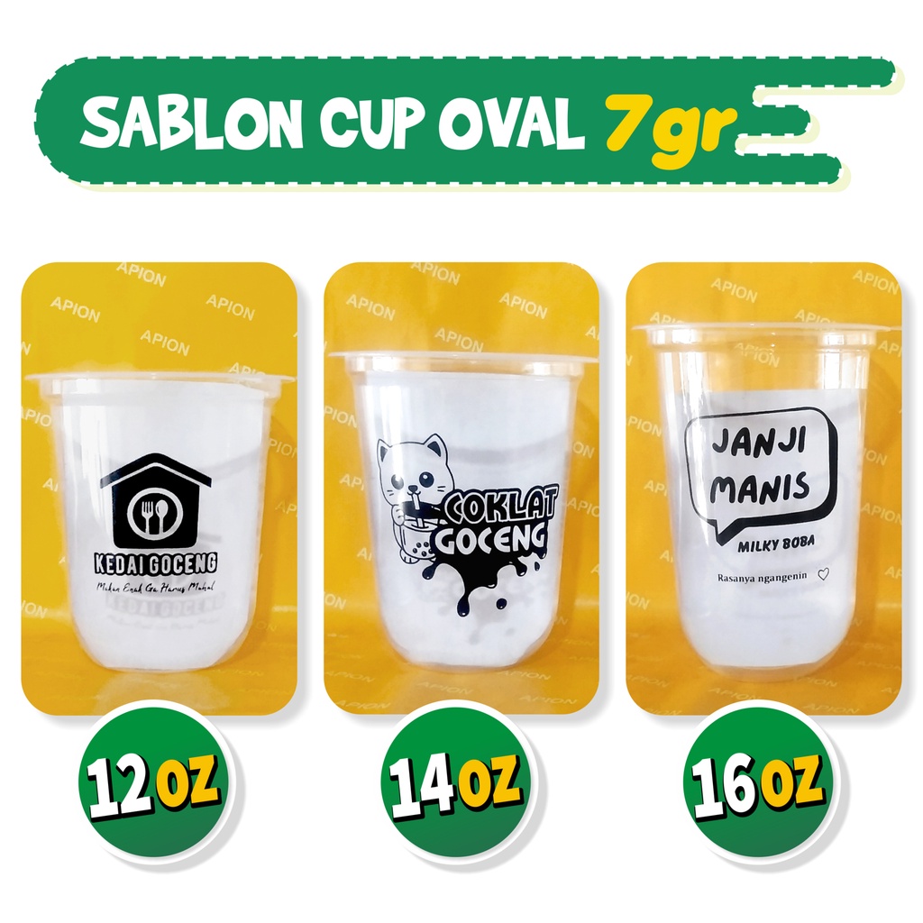 SABLON CUP OVAL 16oz 14oz 12oz HOKKAKU 7 gr