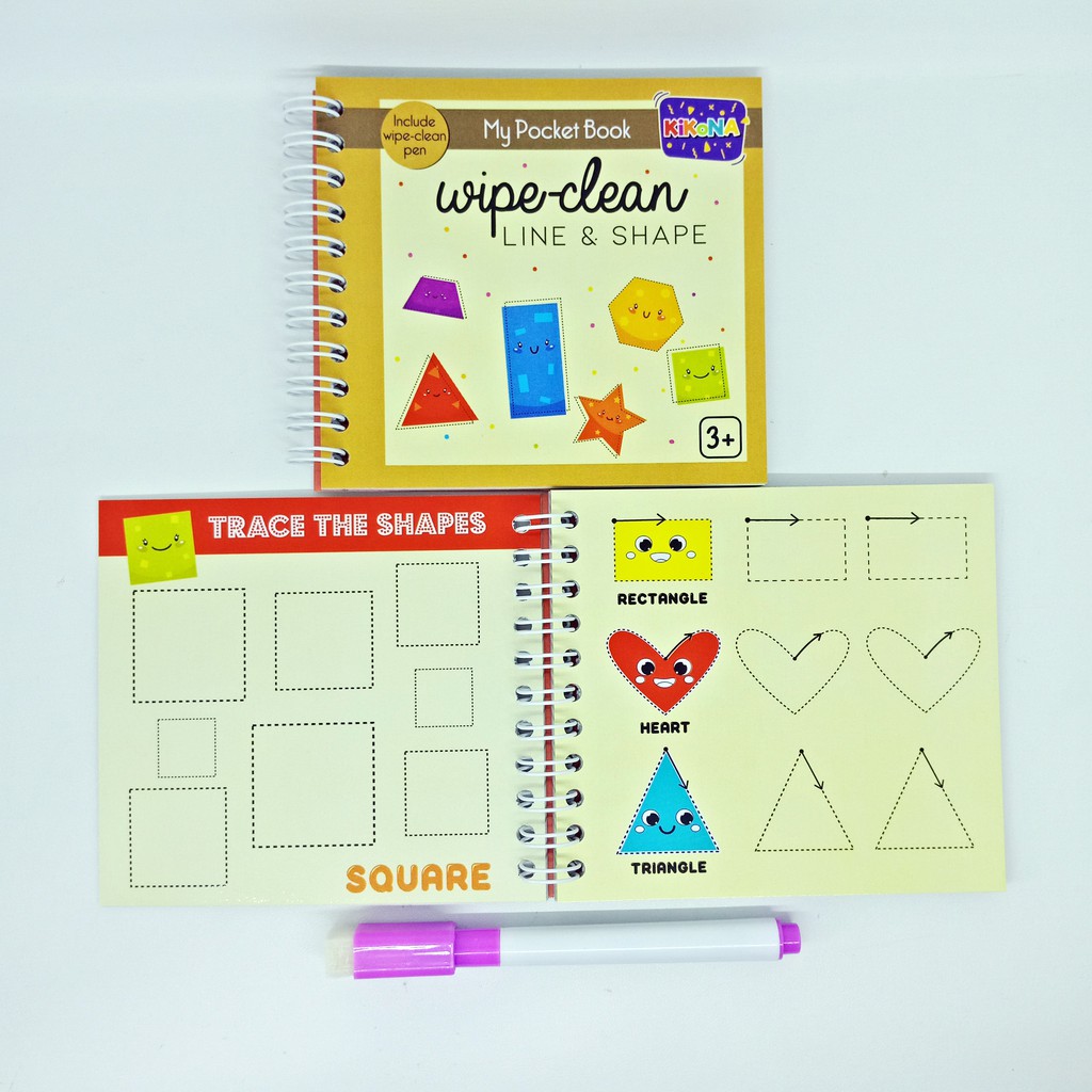 Kikona My Pocket Book Wipe Clean Series - Alphabet Number Shape