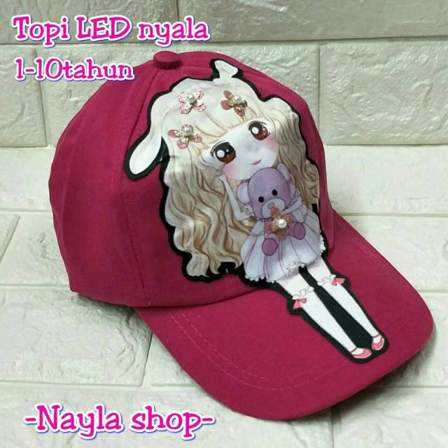 TOPI LED LOL PRINCESS / TOPI ANAK PEREMPUAN / TOPI LED ANAK / TOPI