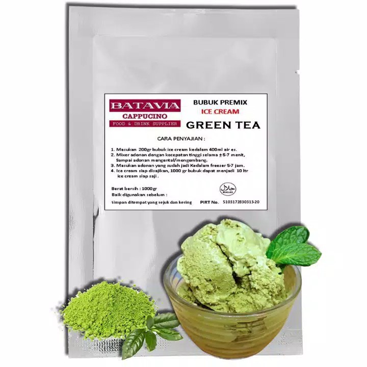 

Bubuk Hard & Soft Ice Cream Instan Rasa Green Tea Kemasan 500Gram
