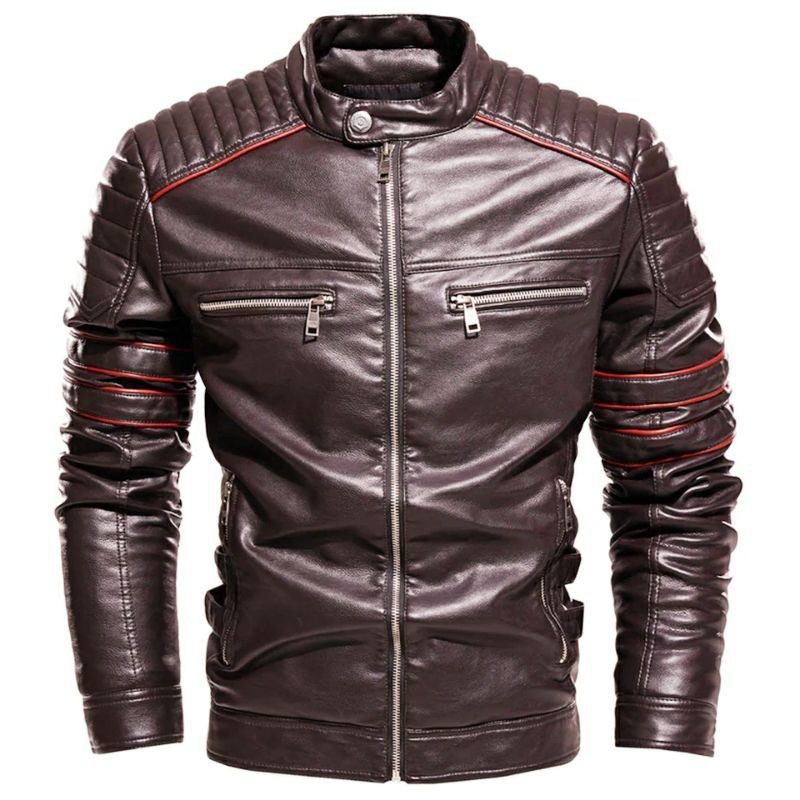 Jaket kulit semi asli pria bergaya motor touring murah original A-1