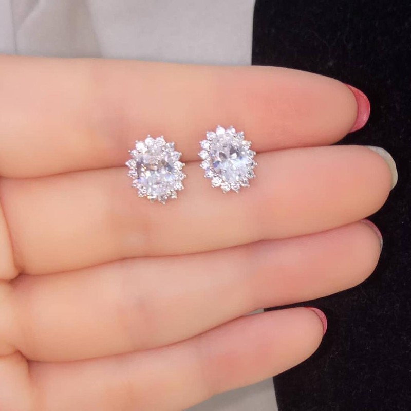 Anting Giwang Silver Diamond Titanium Xuping Antikarat