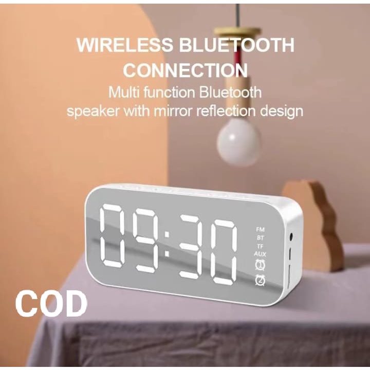 Speaker Bluetooth Stereo LED Display portable Jam Alarm