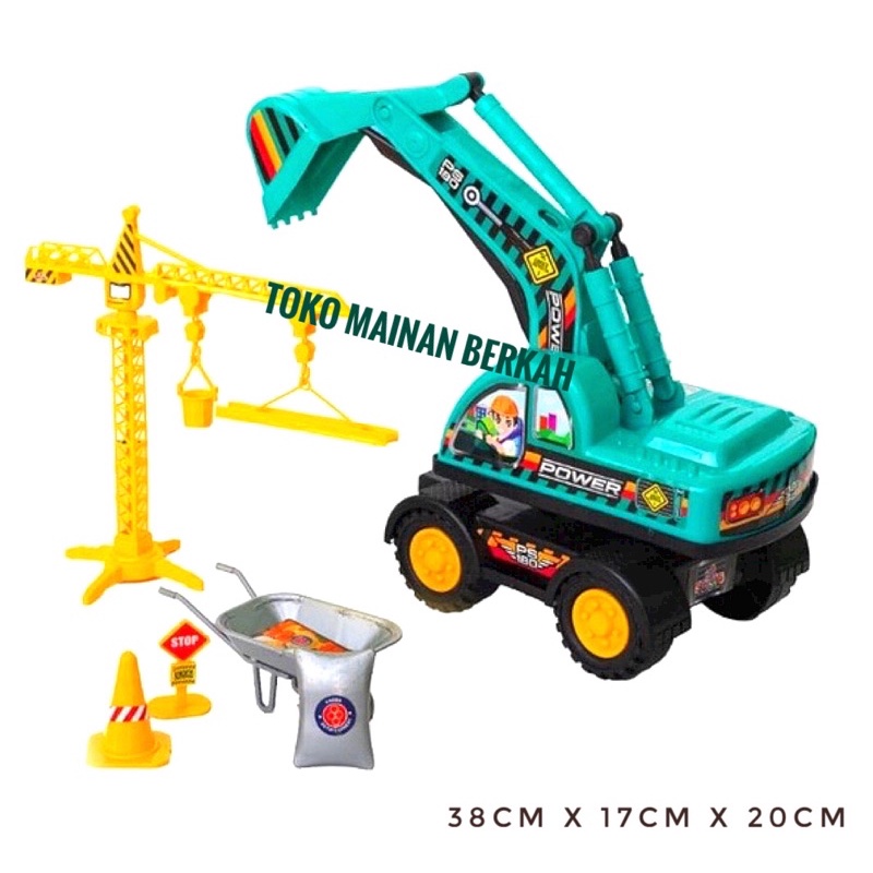 MAINAN TRUCK EXCAVATOR BONUS CRANE JUMBO | MAINAN ALAT KONSTRUKSI JUMBO