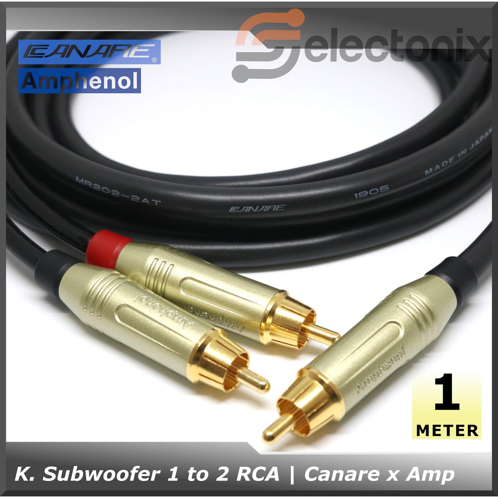 Kabel Subwoofer 1 ke 2 RCA | Amphenol x Canare [1m]