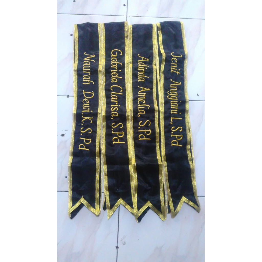 Slempang Wisuda Selempang Sidang Sash Kelulusan Bahan Satin