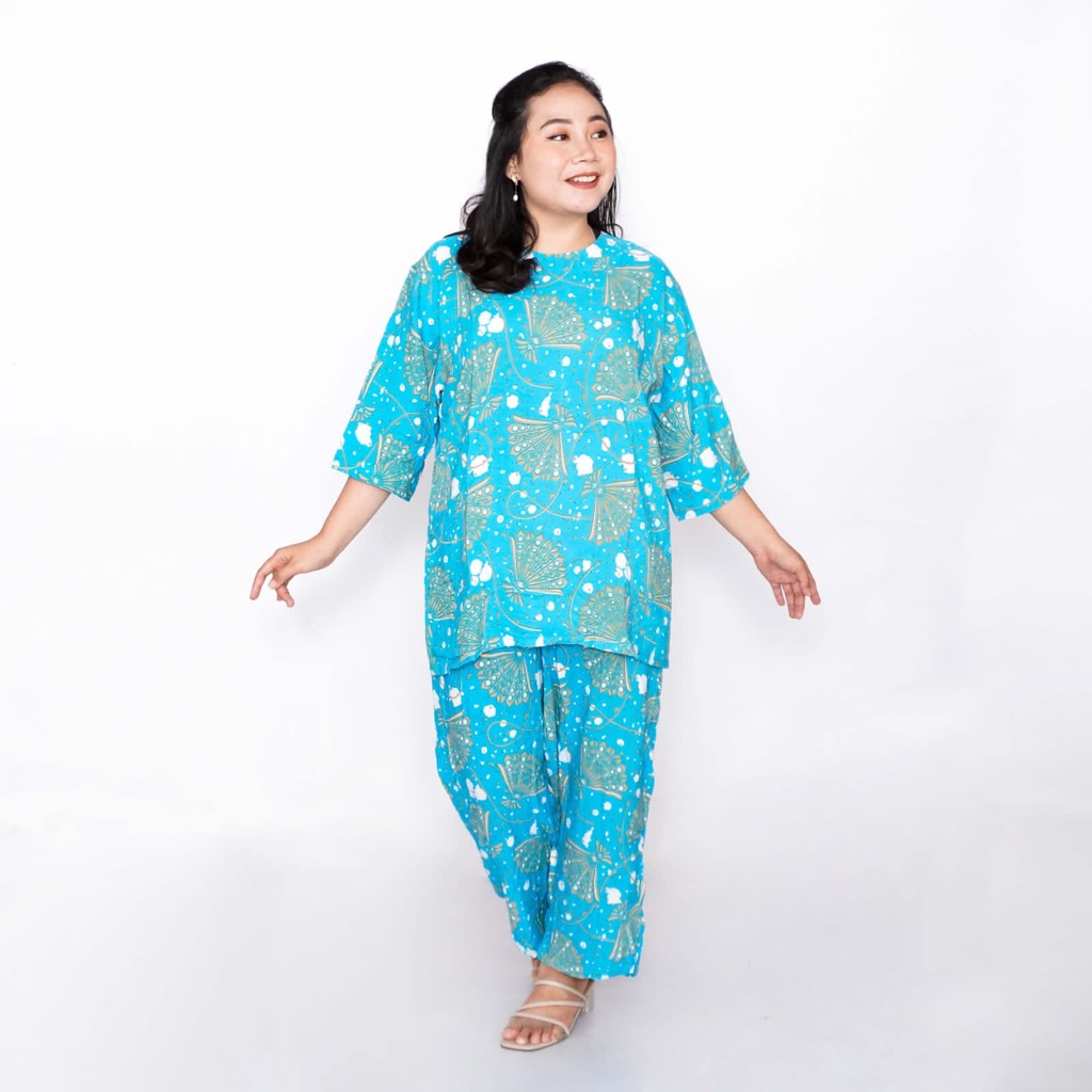 One Set Big Size /Tie Dye Jumbo/ Setelan Celana Panjang / Setelan / Tie Die Big Size / Tie Dye Rayon