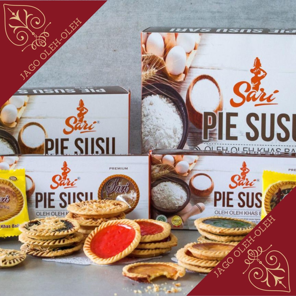 Pie Susu Sari Bali box isi 25 pcs - Original - Coklat - Keju - Pandan - Strawberry - Coklat Mix Keju