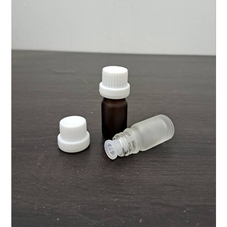 botol kaca 5ml doff tutup filler putih / Botol Essential Oil 5ml