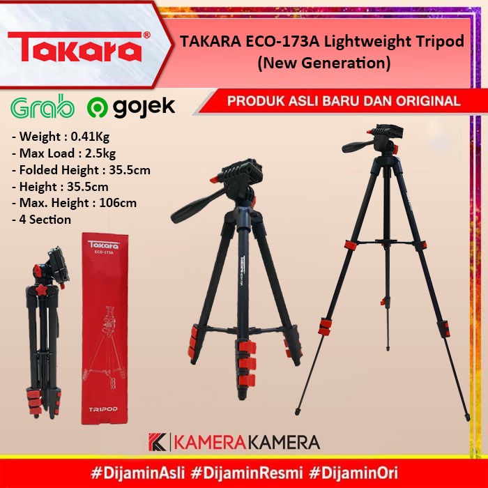 Tripod TAKARA ECO-173A Lightweight Tripod - Tripod Only(N8W8) Tripod Stand Tripod Stand HP Tripod St