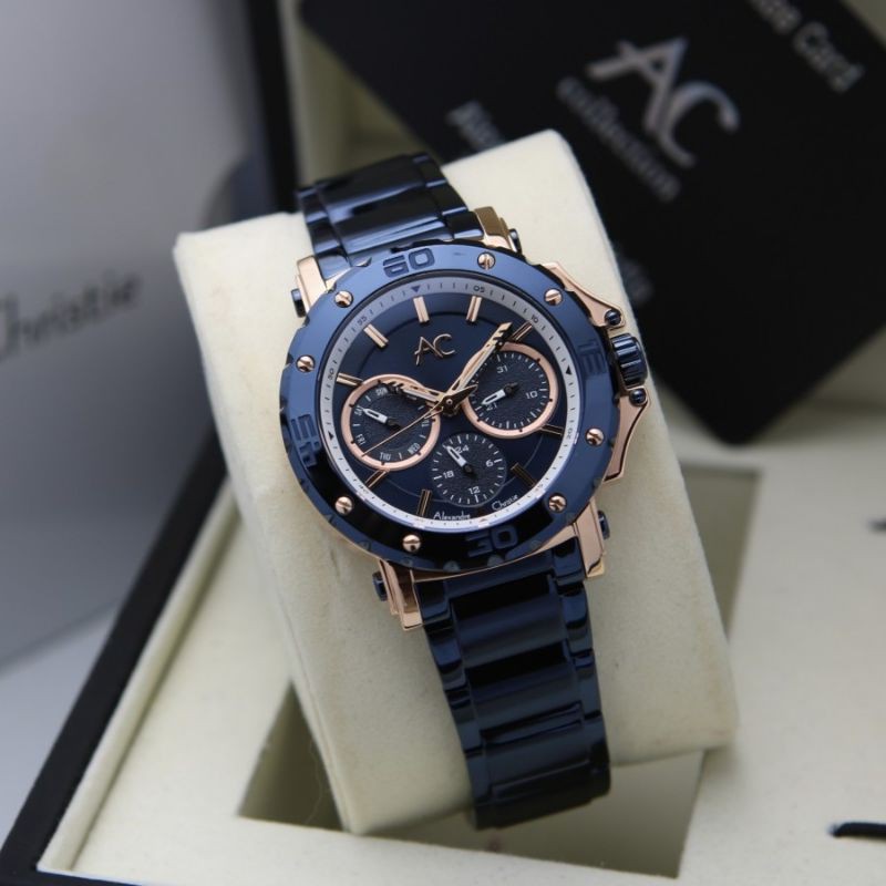 JAM TANGAN WANITA ALEXANDRE CHRISTIE AC9205 BLUE BIRU ORIGINAL