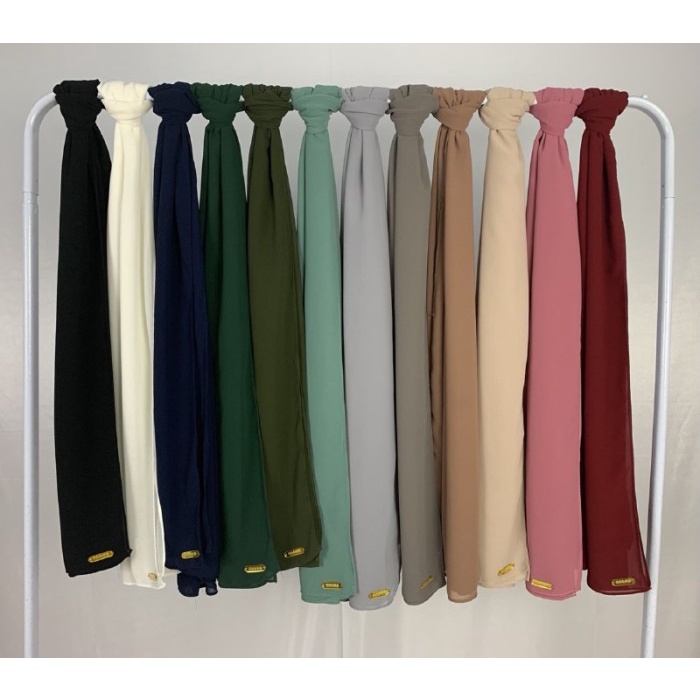 Special Jilbab Pashmina Ceruty Babydoll Premium Hawwa Shawl Hijab Banyak Warna - Hijau Botol Diskon