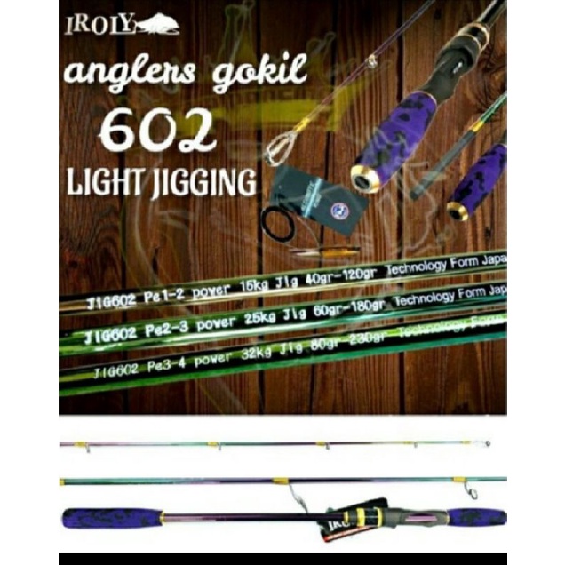 joran iroly light jigging anglers gokil 602/180cm