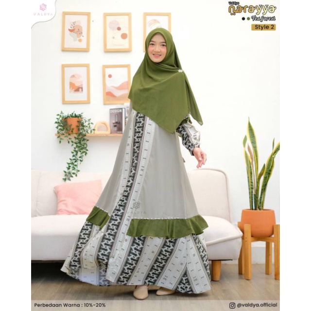 Gamis Premium Narayya Tea Forest Style 2 by Valdya