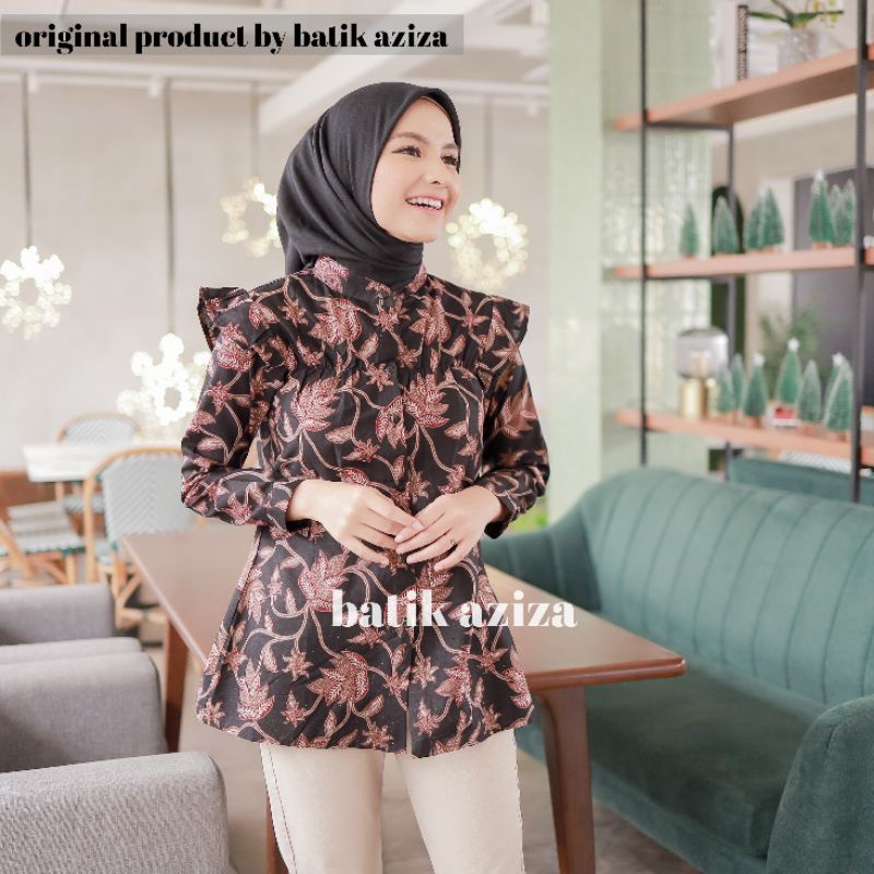 Batik Wanita Atasan Batik Busui Kancing Depan Batik Aziza