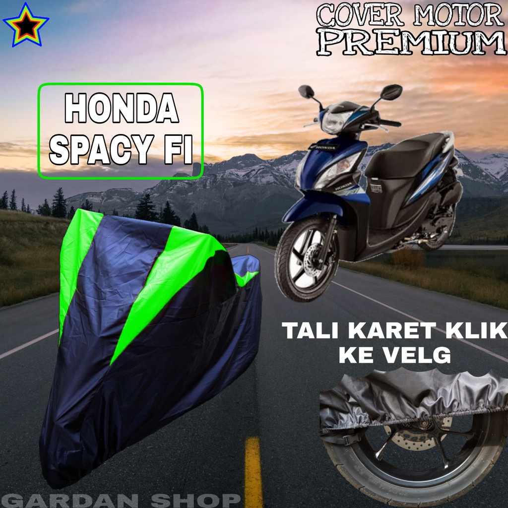 Sarung Motor HONDA SPACY FI Hitam HIJAU Body Cover Penutup Pelindung Motor Honda Spacy PREMIUM