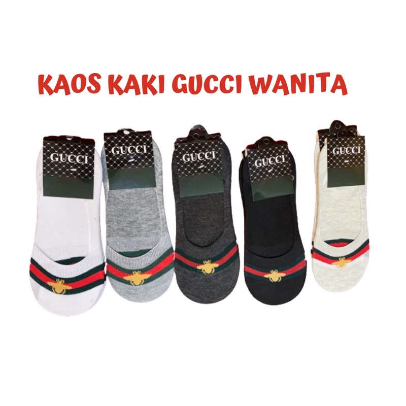 Kaos Kaki Pendek Wanita Motif Gucci - Kaos Kaki Murah