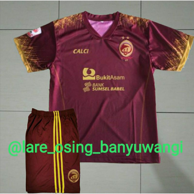 SETELAN DEWASA SRIWIJAYA FC HOME 2020 LIGA 2 MERAH MARON JERSEY CELANA PRINTING LOKAL