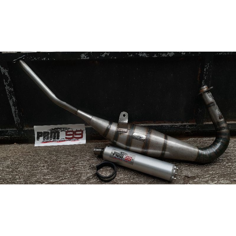 knalpot racing yamaha TZM 150cc material plat mild steel tebal lokal produk