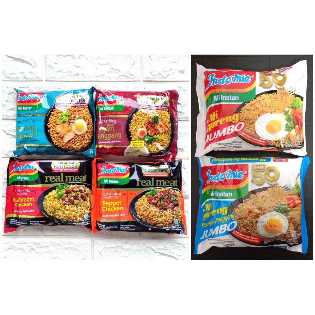 Jual Indomie Jumbo Premium Collection Real Meat Mi Mie Instan Keriting