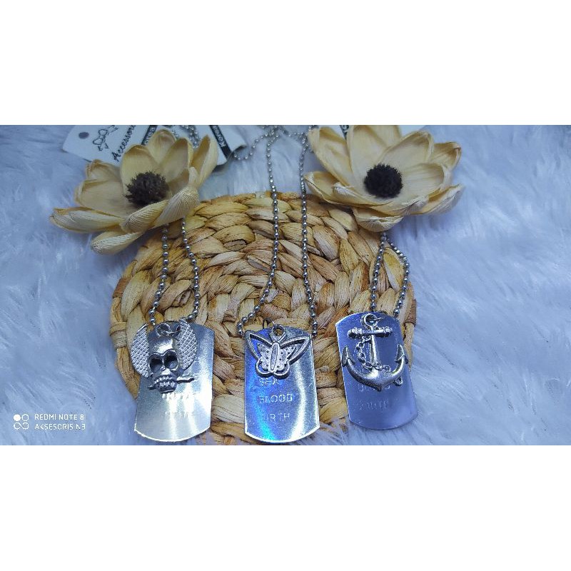 kalung stainless steel metal bandul campur pria