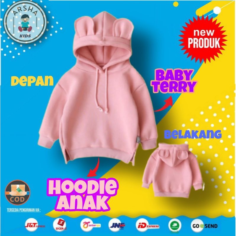 Sweater switer suiter hoodie hodi hudi hodie anak laki laki perempuan kuping murah terbaru