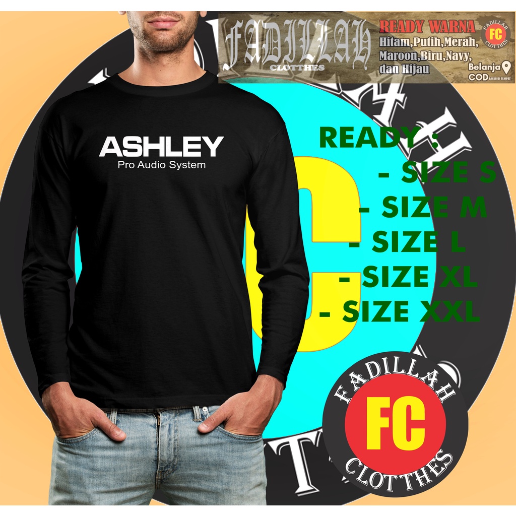 Kaos Audio Ashley Logo Operator Sound System Lengan Panjang Baju Distro