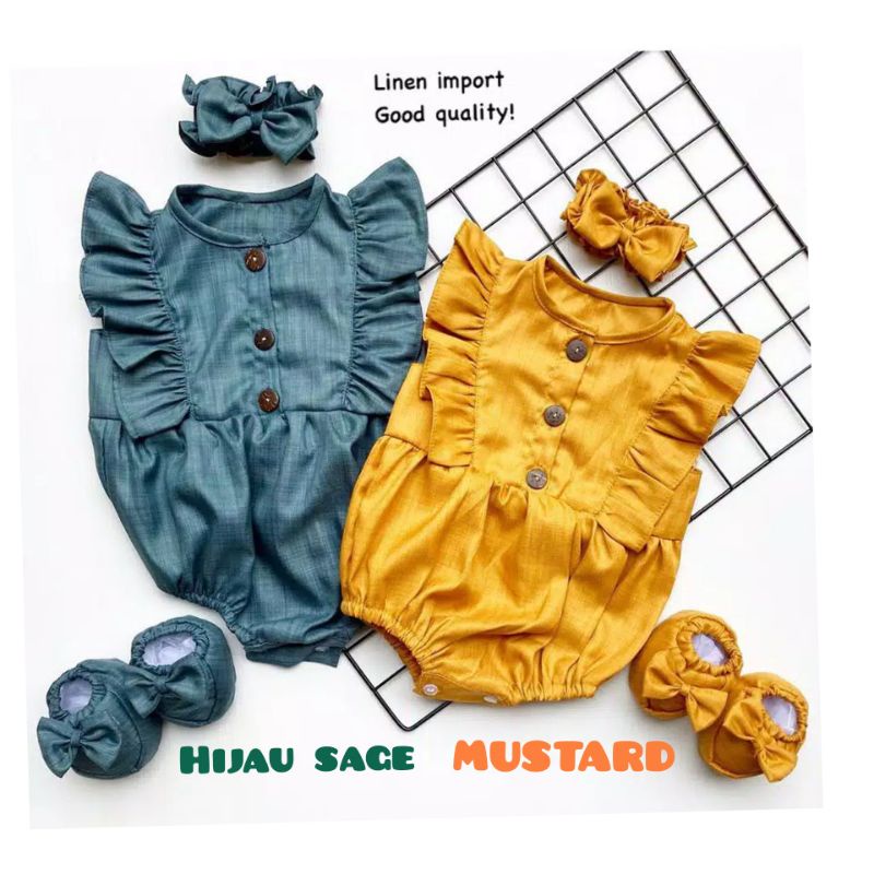 hampers baju bayi perempuan kado baju bayi perempuan paket hadiah kado bayi-Polos mustard