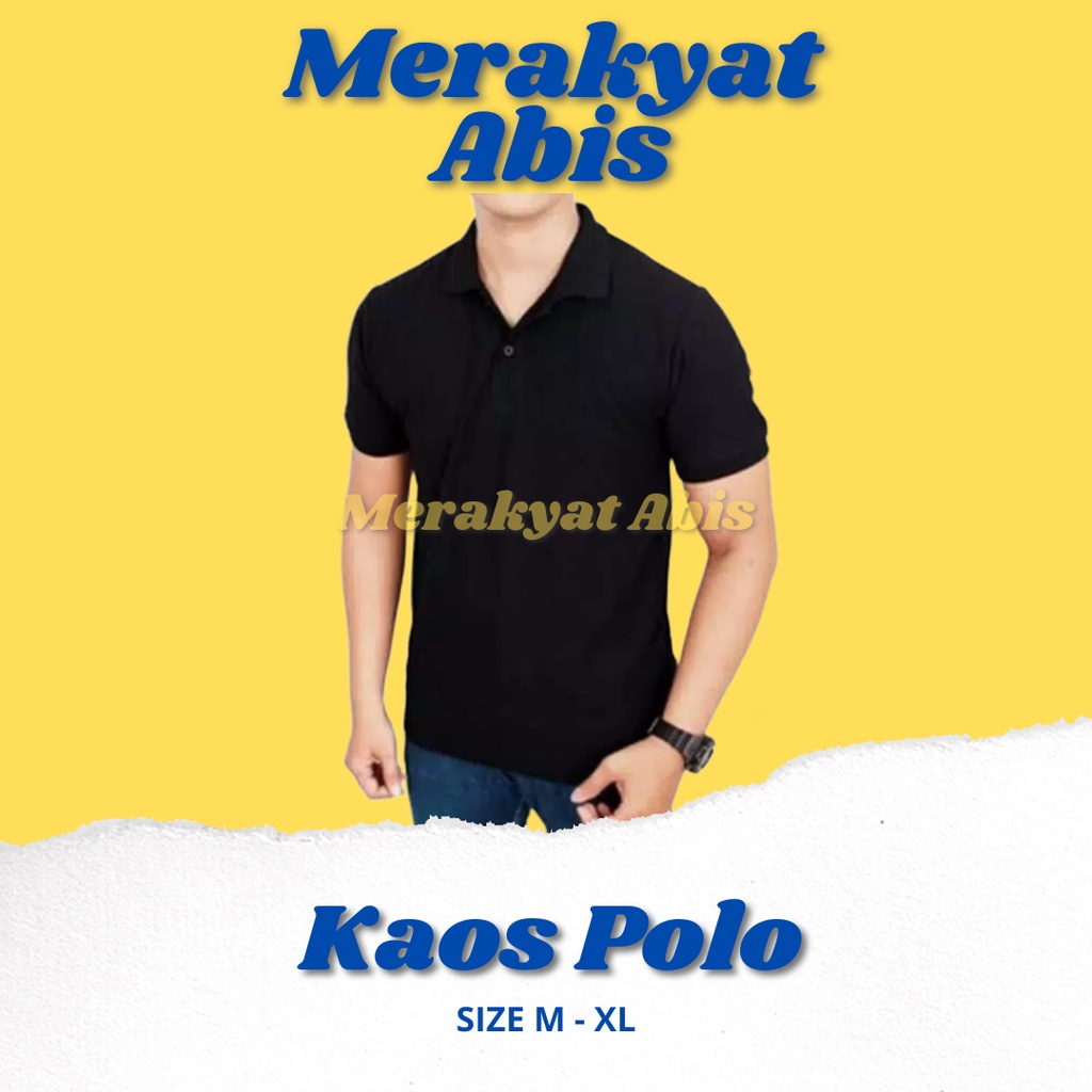 Kaos POLO pria hitam