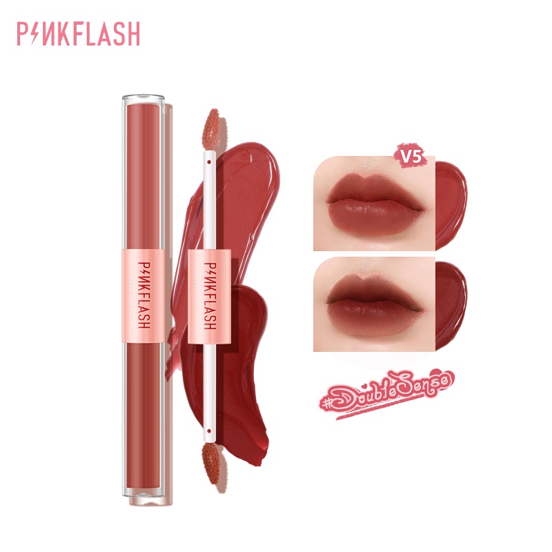 PINKFLASH 2 In 1 Dual-ended Lipstick soft Velvet Tint Duo Liquid Lipstik Ombre PF L-13