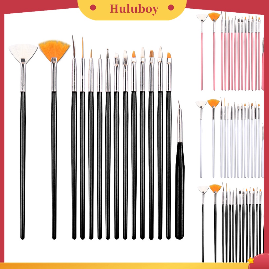 Huluboy Huluboy♡ 15 Pcs Pen Liner Bahan Plastik Mudah Digunakan Untuk Salon Nail Art