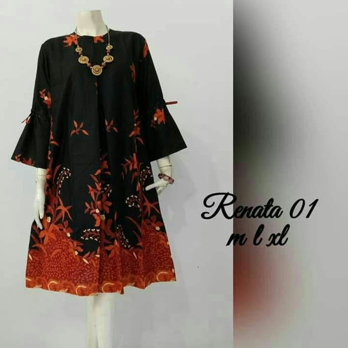 Baju atasan wanita batik blouse tunik renata jumbo ld 120