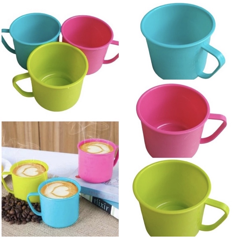 CANGKIR PLASTIK MINI WARNA  / MUG GELAS MINI / CANGKIR ANAK /  CANGKIR KOPI WARNA MURAH