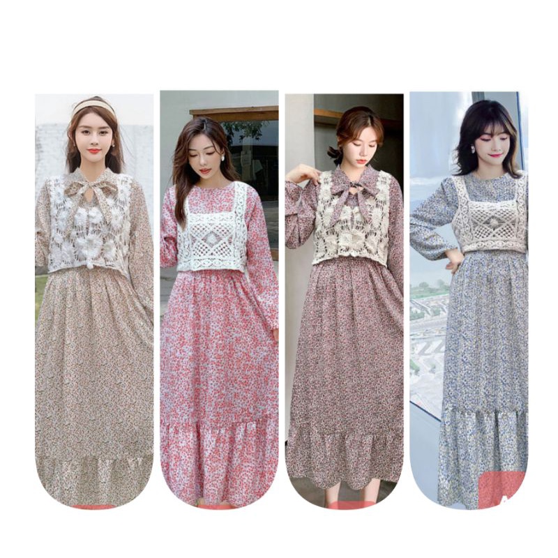 Maxi Dress Rompi Rajut  Korea