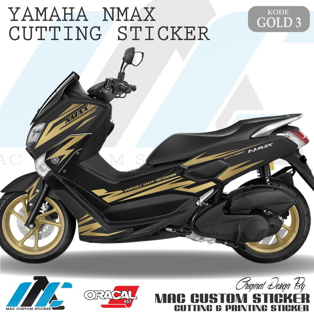 GOLD 3 - CUTTING STICKER - NMAX - striping variasi cutting stiker nmax  Terlaris