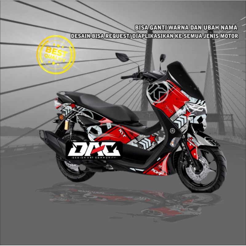 Sticker Decal full body NMAX grafis merah putih