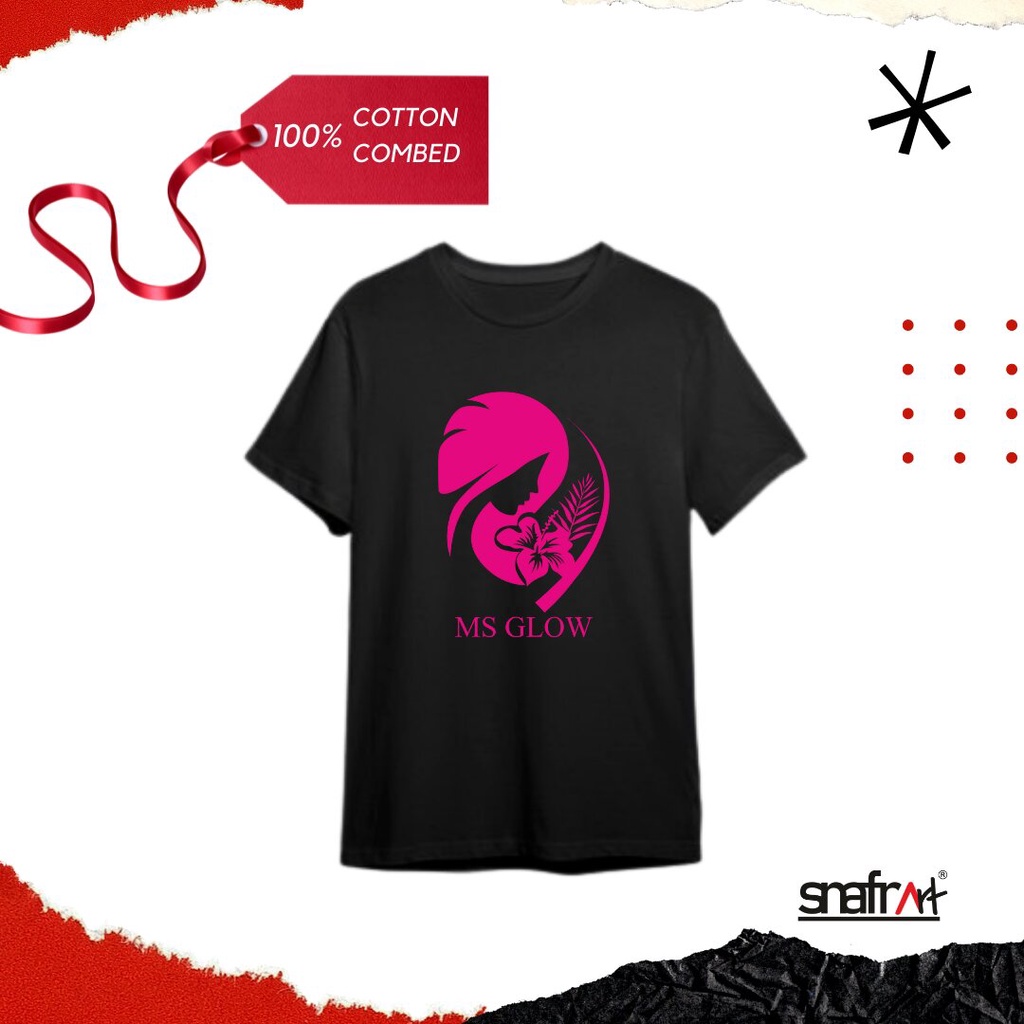 KAOS MS GLOW A4 SATUAN SABLON POLYFLEX PU - COTTON COMBED 30S