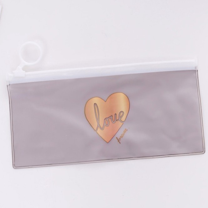 Tempat Pensil unik motif Transparan Sumikko Gurashi motif zipper-Abu Tua Love
