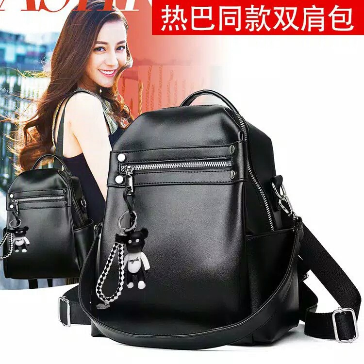 TAS RANSEL WANITA PUNGGUNG MULTIFUNGSI FREE GANTUNGAN BONEKA BACKPACK STYLISH