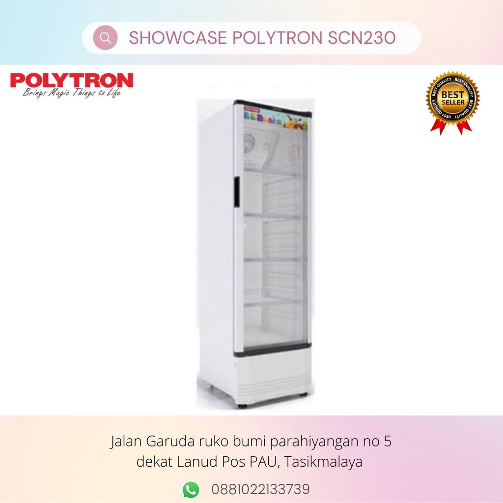 SHOWCASE POLYTRON SCN230 230L LEMARI PENDINGIN MINUMAN
