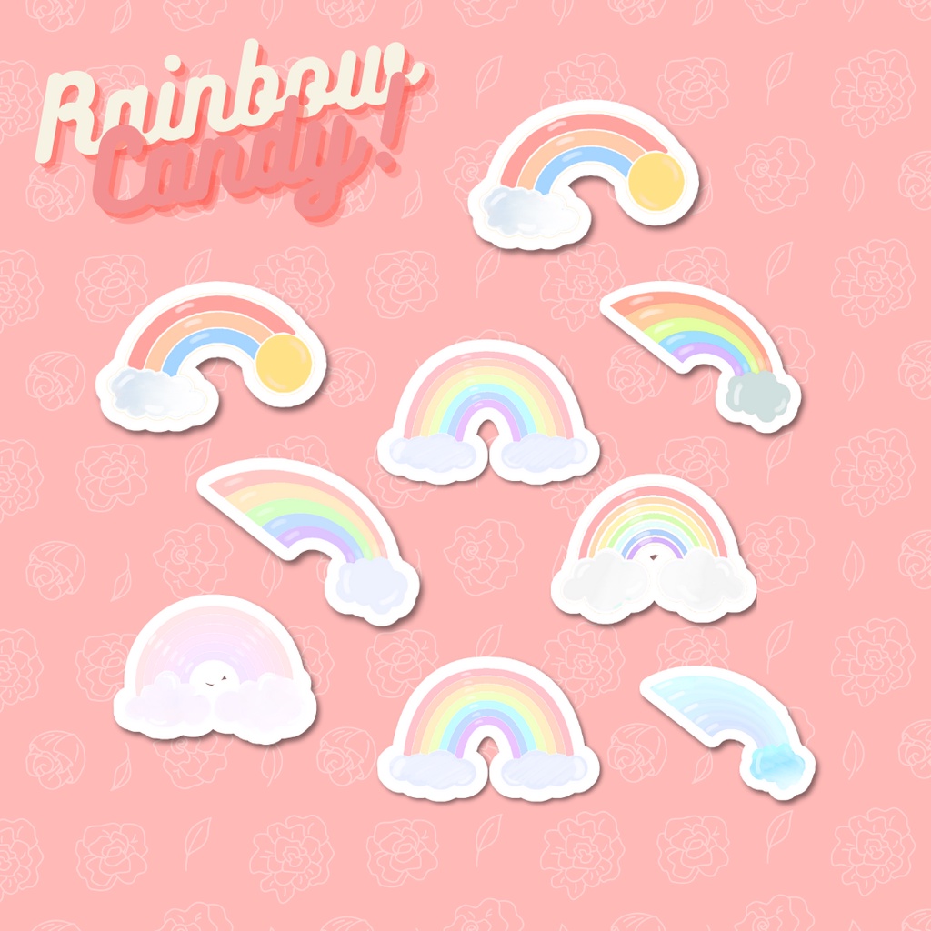 

||Rainbow Candy|| Sticker Aesthetic Sticker Jurnal Vinyl